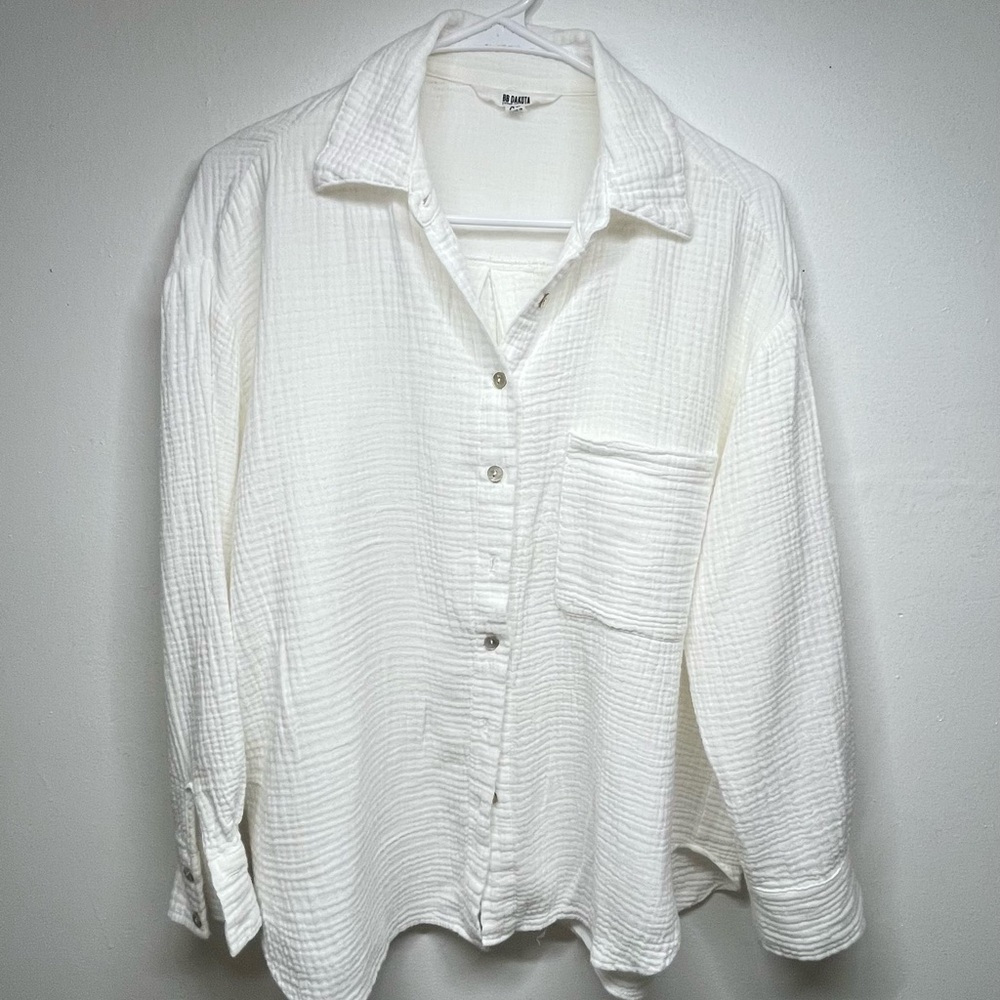 BB Dakota White Casual Button Down Shirt